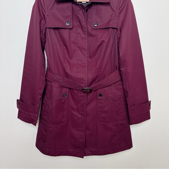 Banana Republic Womens Xsmall Burgundy Classic Trench Coat - Picture 5 of 15